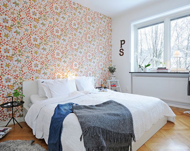 Papel de parede para o quarto em estilo escandinavo