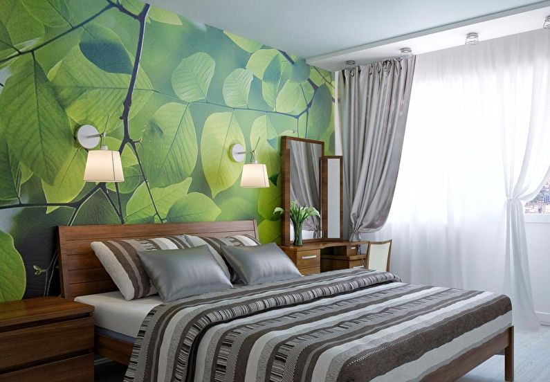 Papel de parede do quarto em estilo ecológico