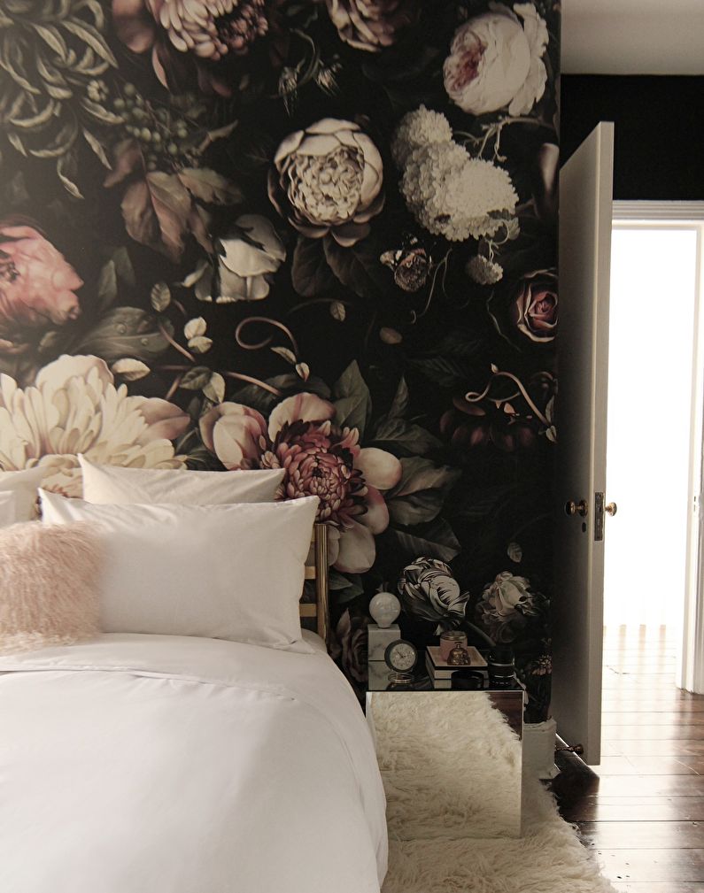 Papel de parede floral para quarto
