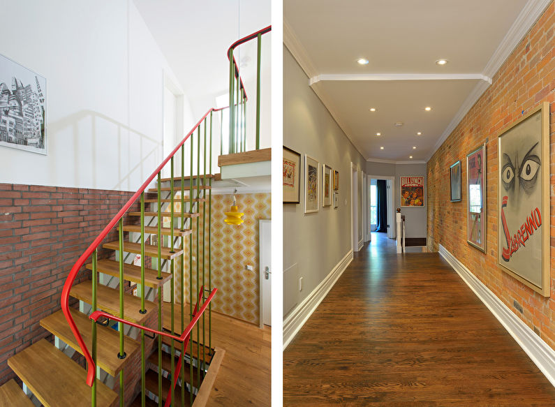 Tapeter för tegel i korridors inre - Fotodesign