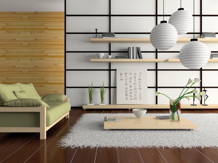 Interiérová dekorácia s bambusom
