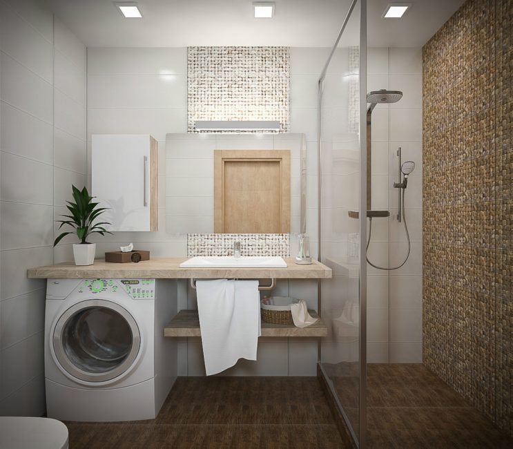 Jeśli zainstalujesz kabinę prysznicową, będzie miejsce na instalację sprzętu