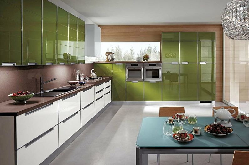 Oliven kjøkken design - fargekombinasjoner