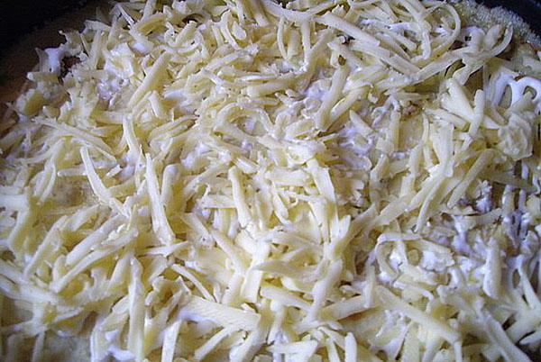 rozložte přísady a ozdobte sýrem