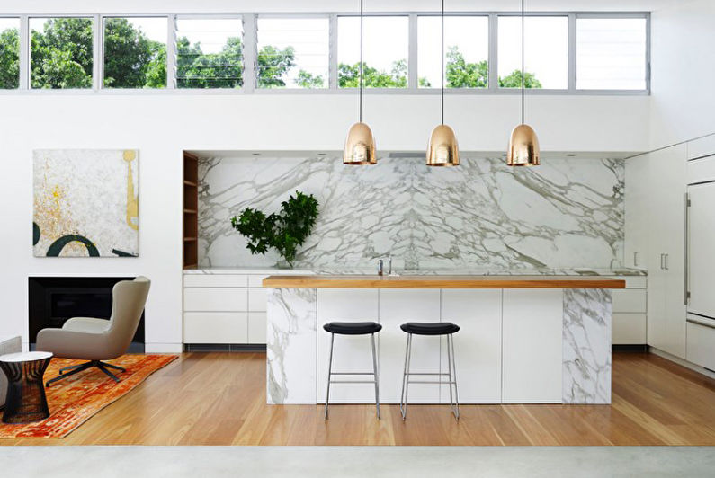 Stenska dekoracija kuhinje - marmor