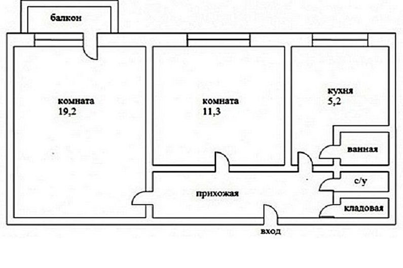 פיתוח מחדש של דירת שני חדרים בחרושצ'וב - פרויקט 1