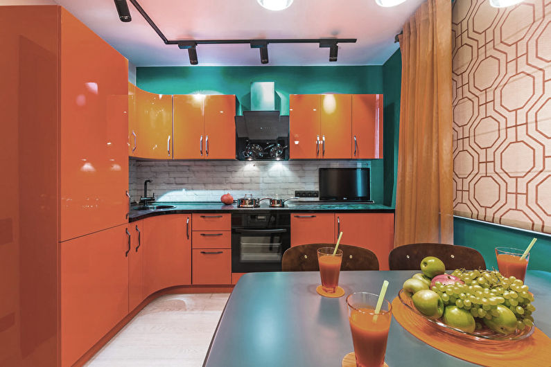Ferskenblomst på kjøkkenet - interiørdesign