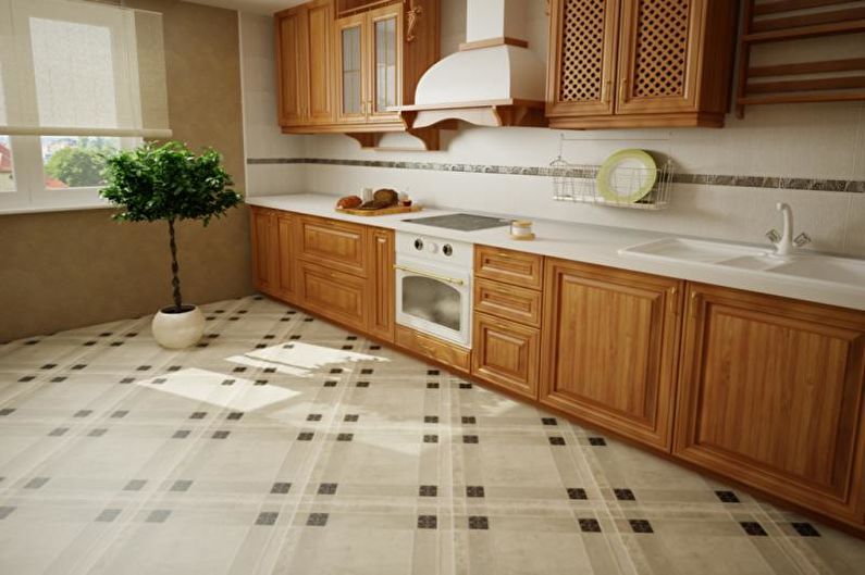 Kjøkkenfliser på gulvet - Fliser uten emalje