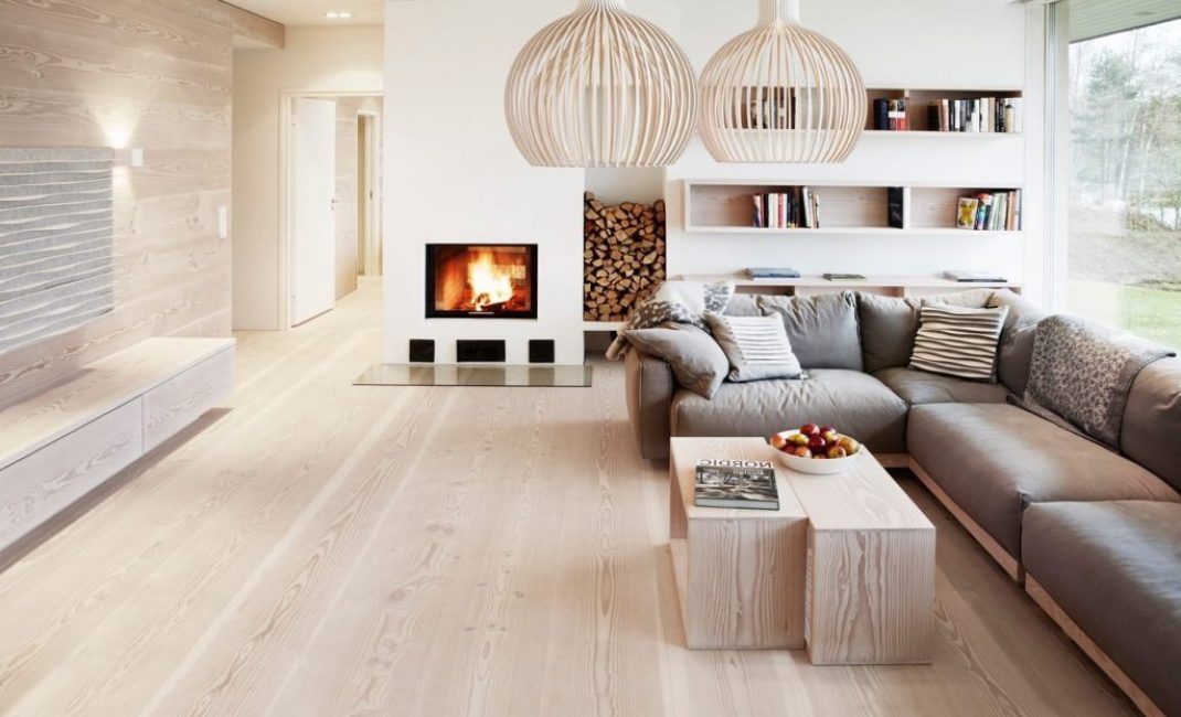 Vynikajúca laminátová podlaha v obývacej izbe