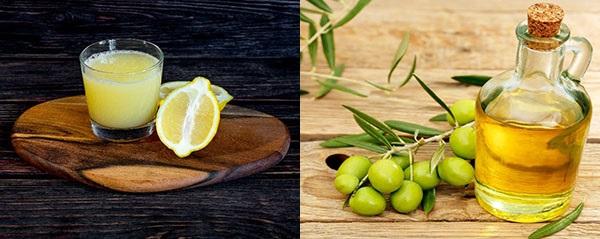 citronová šťáva a olivový olej na leštění nábytku