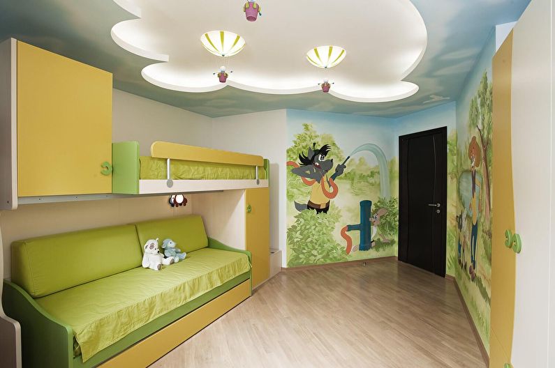 Návrh stropu zo sadrokartónu v detskej izbe