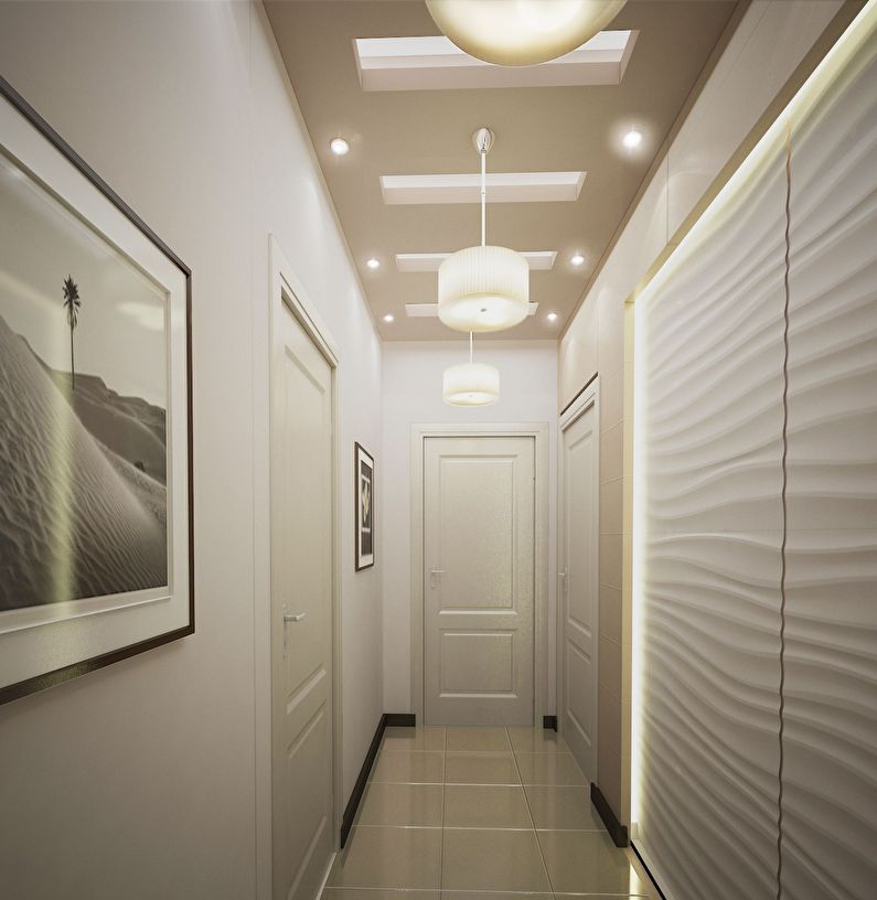 Σχεδιασμός οροφής από γυψοσανίδες στο διάδρομο