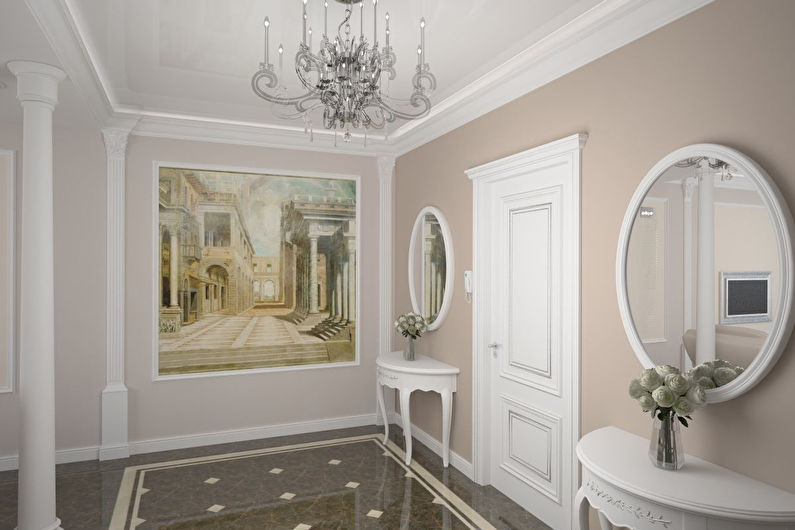 Oblikovanje hodnika v klasičnem slogu - talna obloga