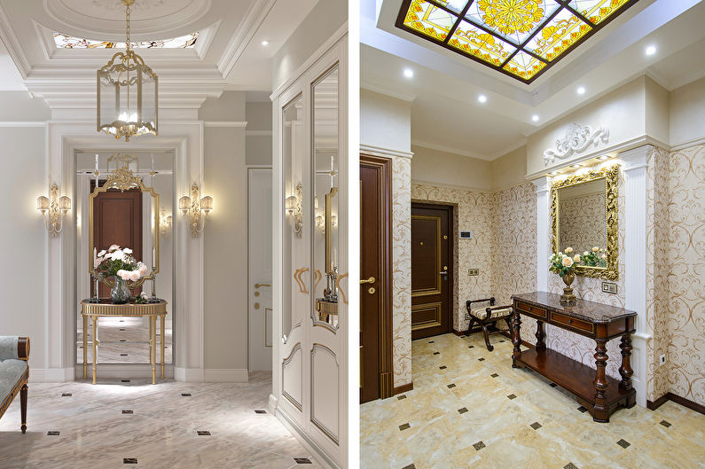 Oblikovanje hodnika v klasičnem slogu - stropna obdelava