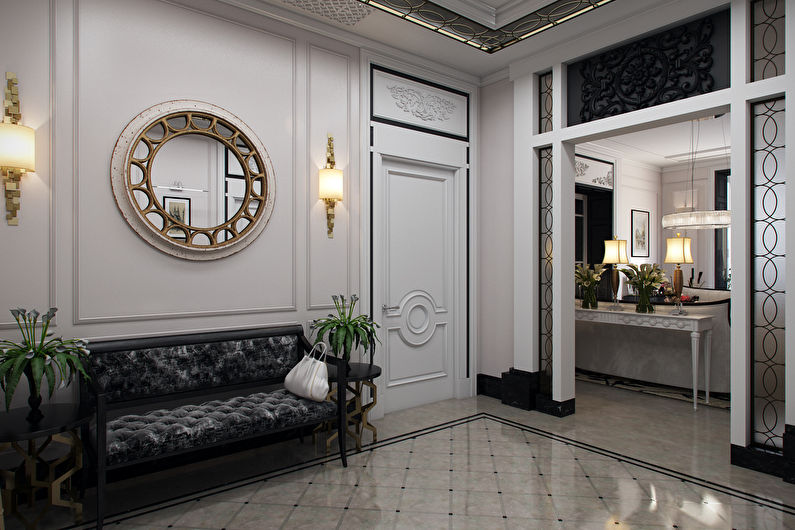 Design interior hol în stil clasic - fotografie