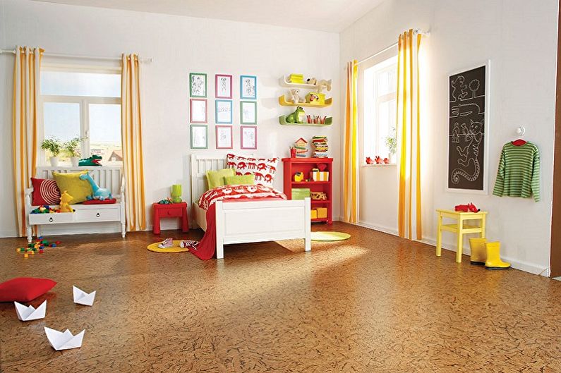 Korková podlaha v detskej izbe
