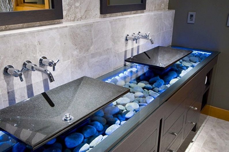 Umywalka łazienkowa - Kamień naturalny i jego imitacja