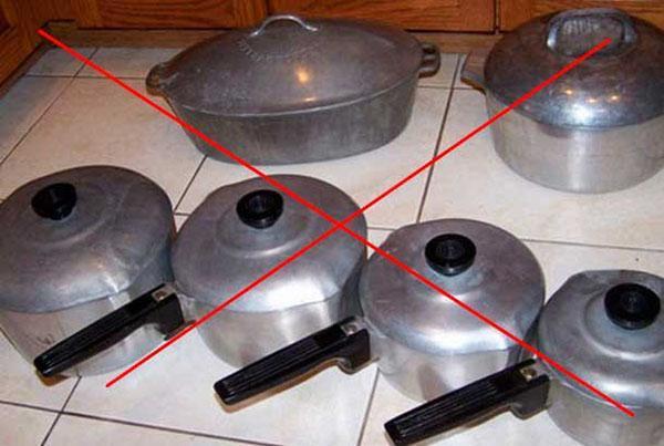 nádobí, které není vhodné pro přípravu džemu