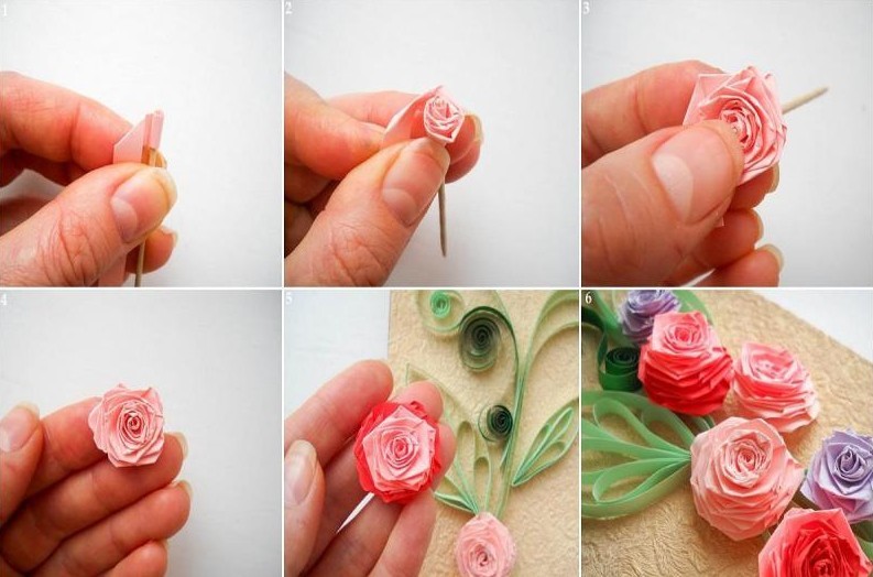 DIY χαρτί τριαντάφυλλο χρησιμοποιώντας την τεχνική quilling