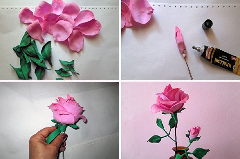 Vrtnica naredi sam iz foamirana-vrtnica iz posameznih cvetnih listov