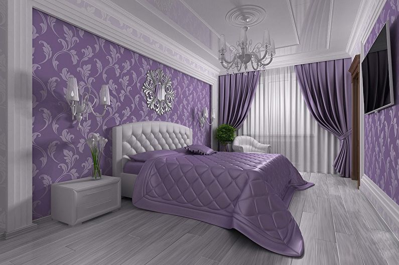 Com que cores o roxo combina - design do quarto