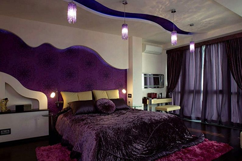 Z jakimi kolorami pasuje fioletowy - Projekt sypialni