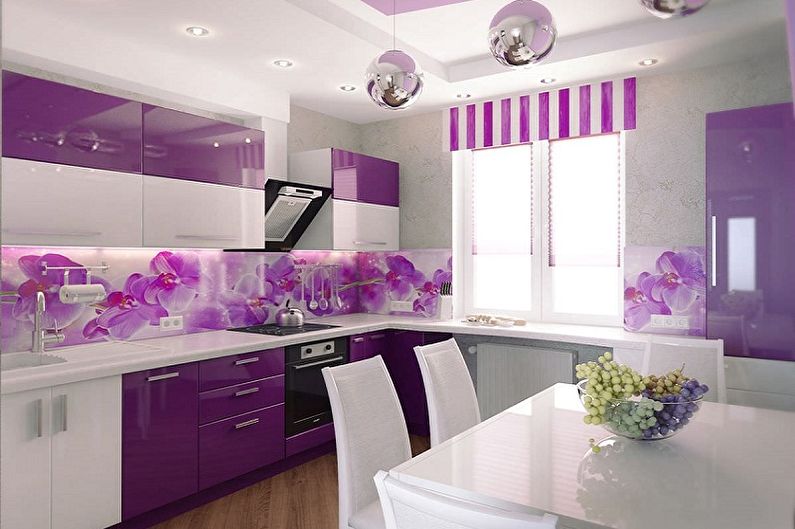 Z jakimi kolorami pasuje do fioletu - Projektowanie kuchni
