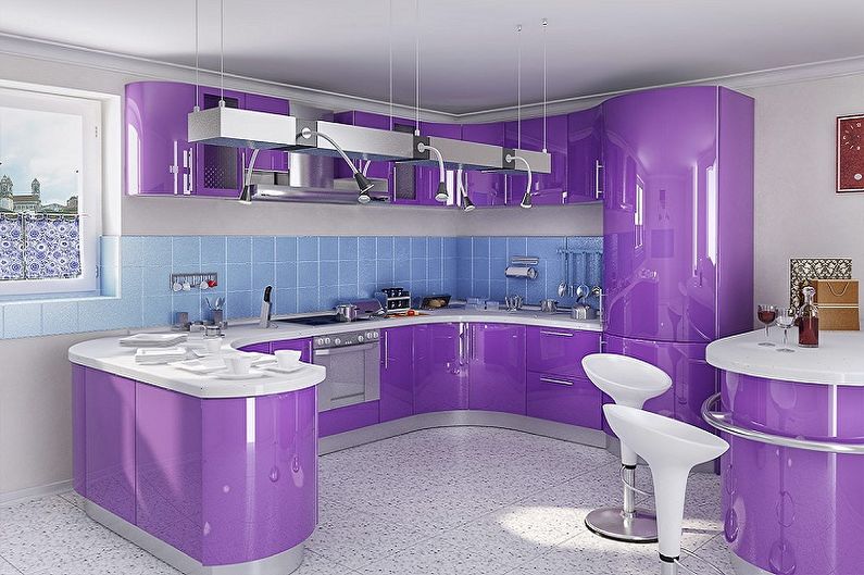 Z jakimi kolorami pasuje fiolet - Projektowanie kuchni