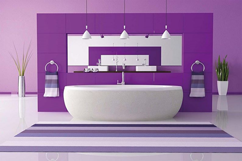 ¿Con qué colores combina el púrpura? Diseño de baño