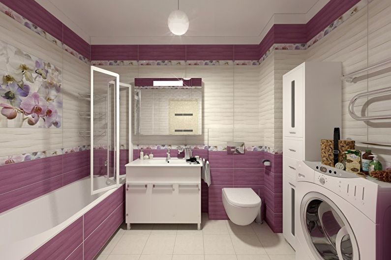 Com quais cores o roxo combina - Design do banheiro
