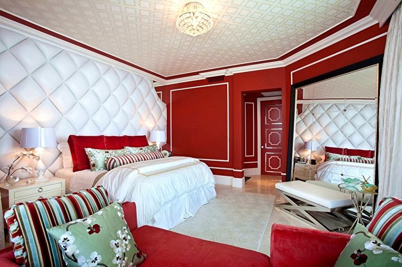 Z jakimi kolorami łączy się czerwień - Projekt sypialni