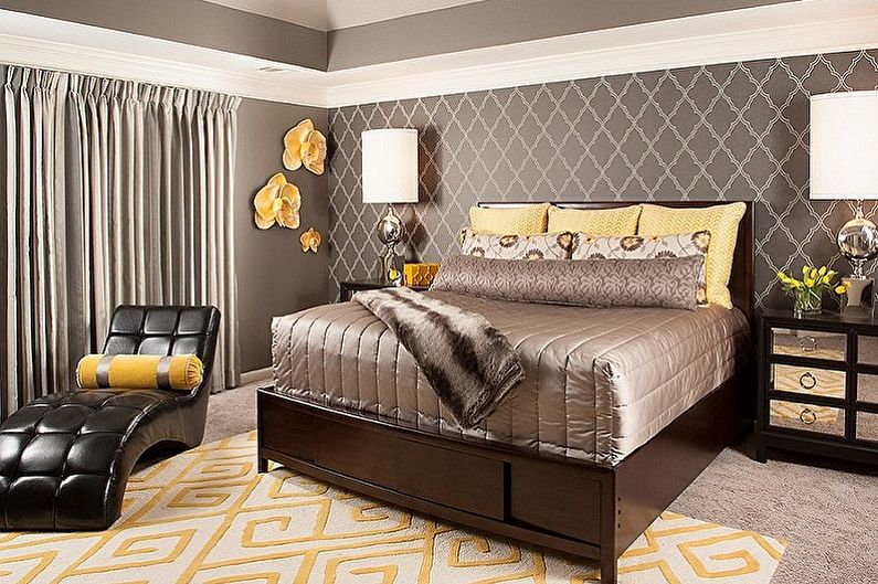 Cu ce ​​culori este gri combinat - Design dormitor
