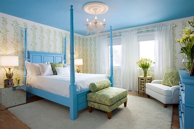 Cu ce ​​culori se potrivește albastrul - Design dormitor