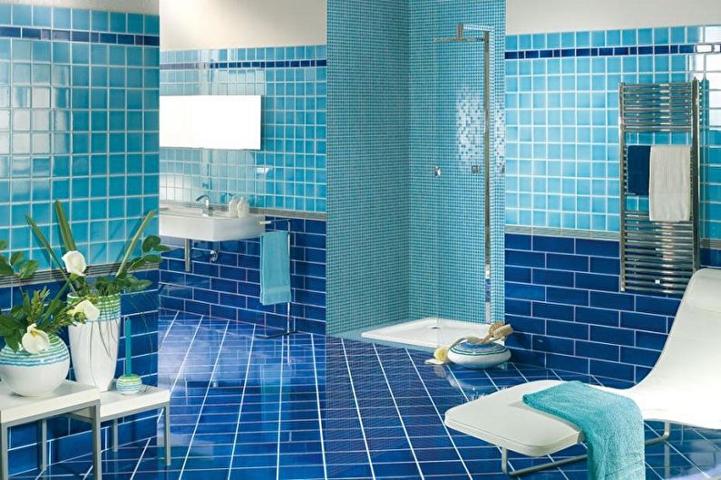 Cu ce ​​culori se potrivește albastrul - Design baie