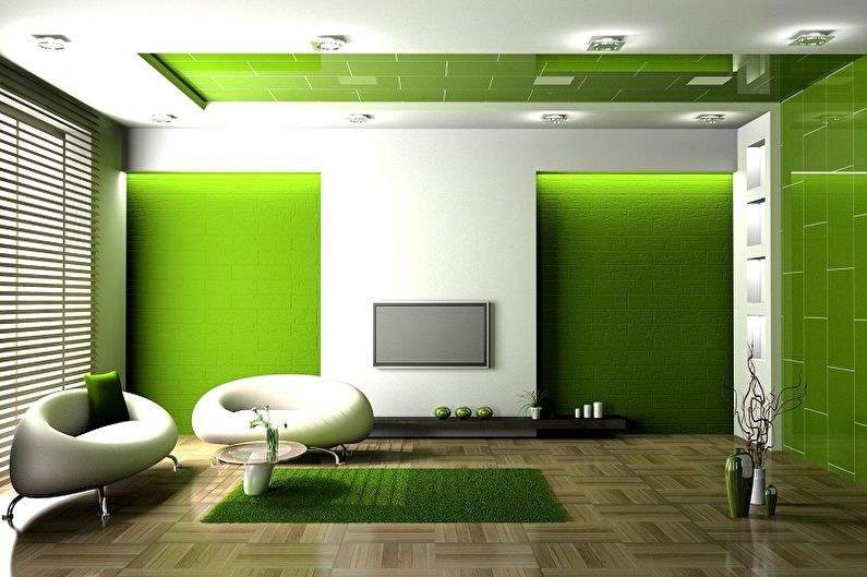 S katerimi barvami se združuje zelena - fotografija notranjosti