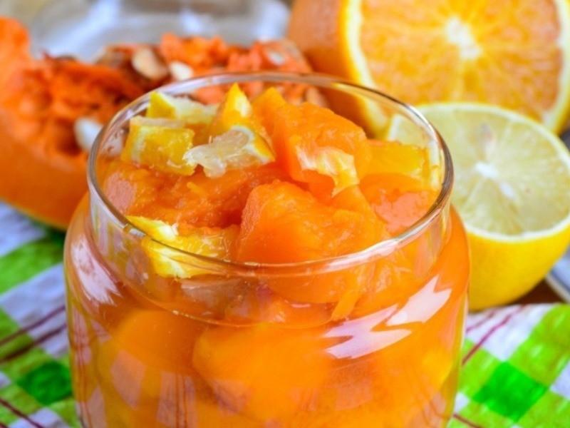 dýňový džem s citronem a pomerančem