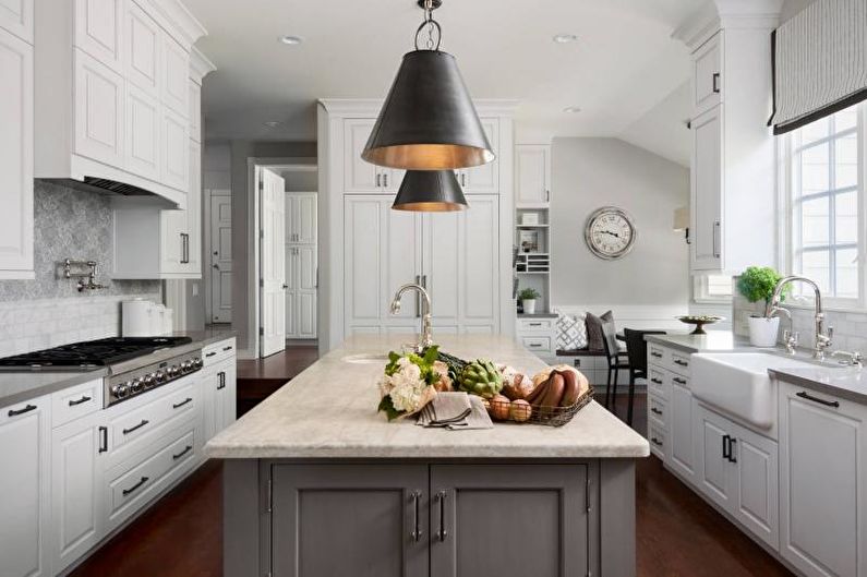 Design interior bucătărie în culoare gri - fotografie
