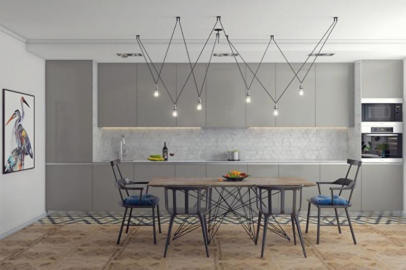 Bucătărie în stil scandinav gri - Design interior