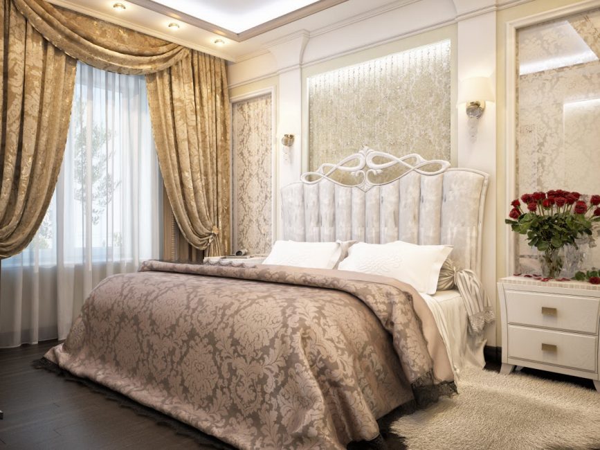 Notranjost spalnice v klasičnem slogu