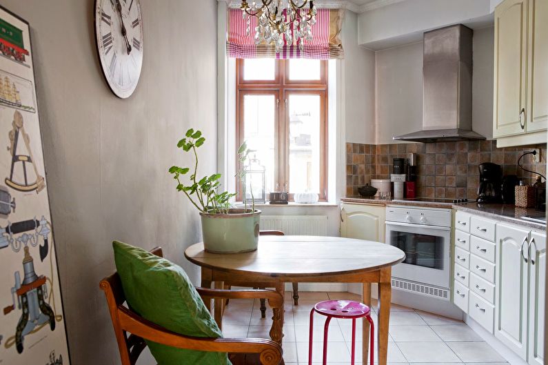 Cortinas estilo provençal na cozinha - foto