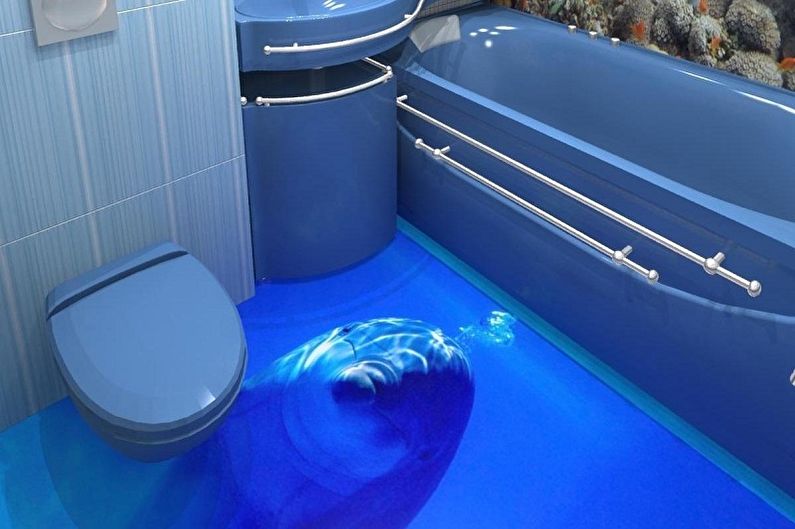 Modra zasnova kopalnice - zaključek tal