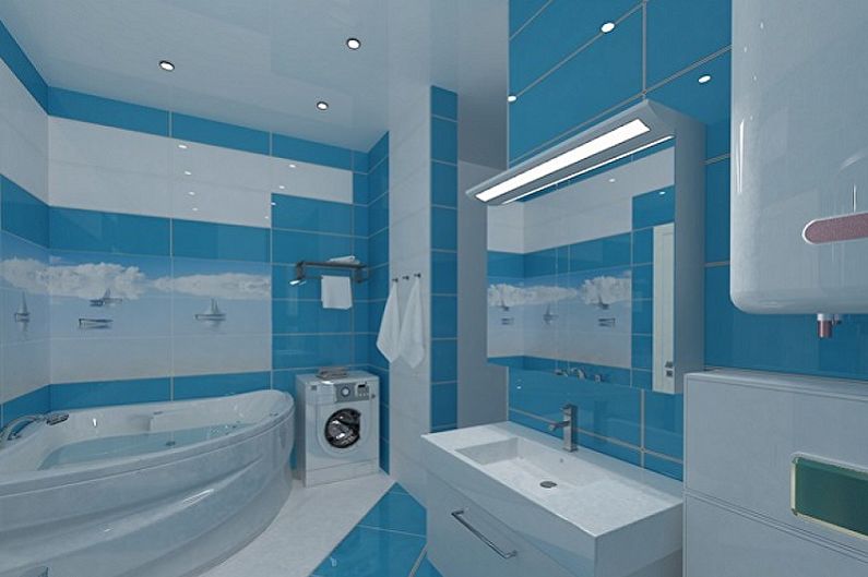 Modra zasnova kopalnice - stropna obdelava