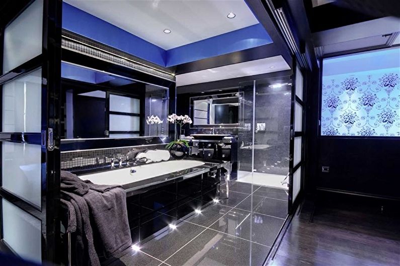 Moderna kopalnica visoke tehnologije - notranje oblikovanje