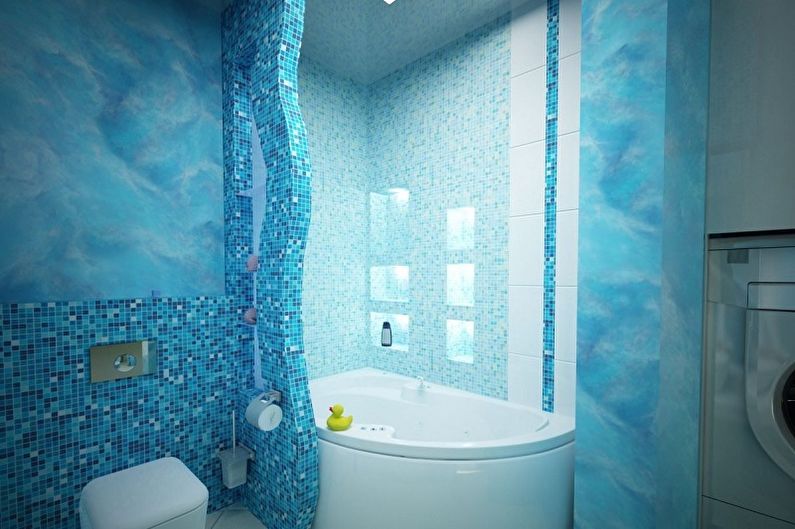 Blått bad - interiørdesignfoto