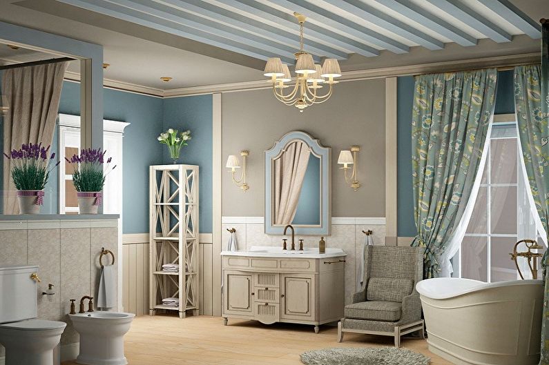 Provence blå bad - Interiørdesign