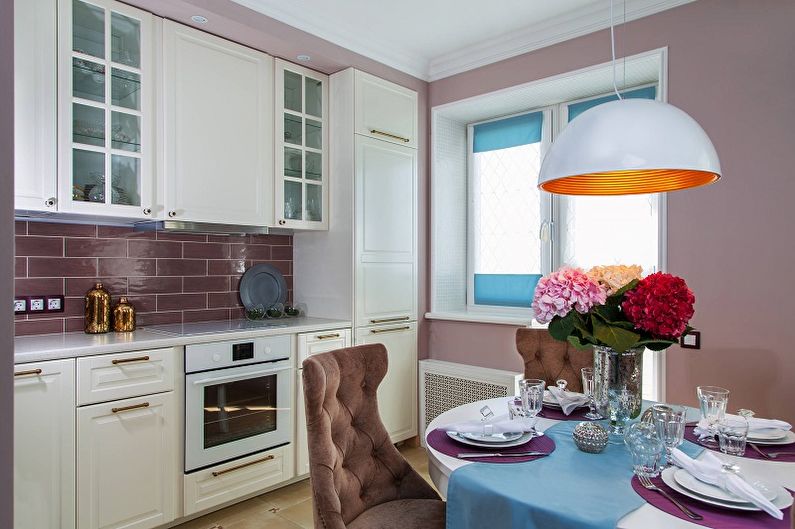Culoare lila în interiorul bucătăriei - Design foto