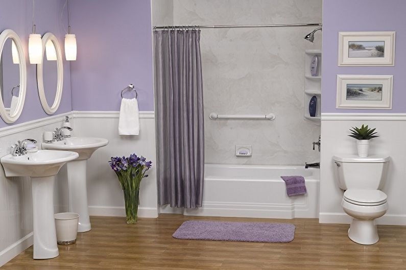 Lila färg i det inre av badrummet - Photo Design