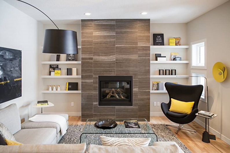Sala de estar en una foto de estilo escandinavo - diseño de interiores