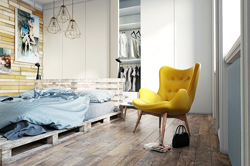 Dormitorio en foto de estilo escandinavo - Diseño de interiores