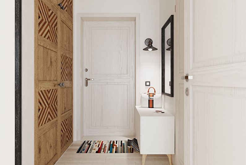 Pasillo y pasillo en una foto de estilo escandinavo - Diseño de interiores